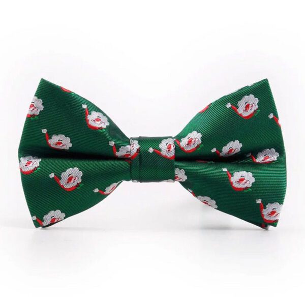 image1 (19) Weihnachtsfliege GREEN WITH SANTA'S FACE