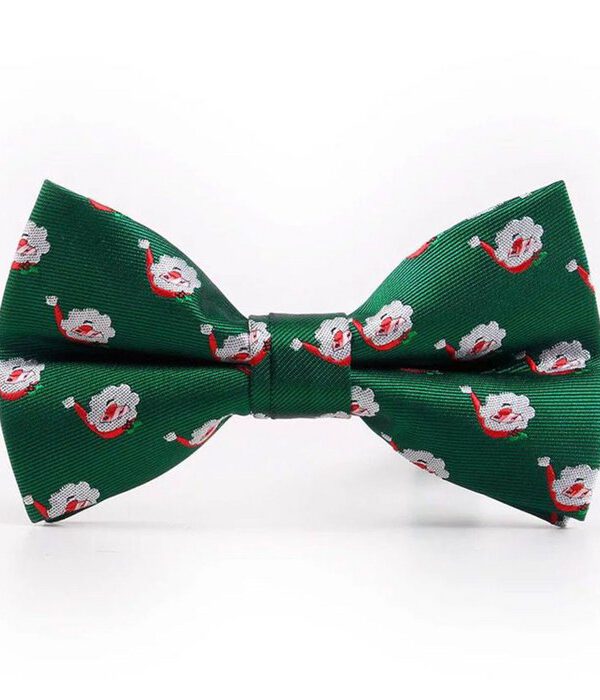Weihnachtsfliege GREEN WITH SANTA'S FACE