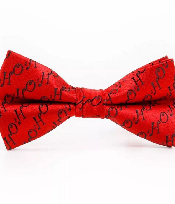 Weihnachtsfliege RED HOHOHO WITH GREEN WRITING