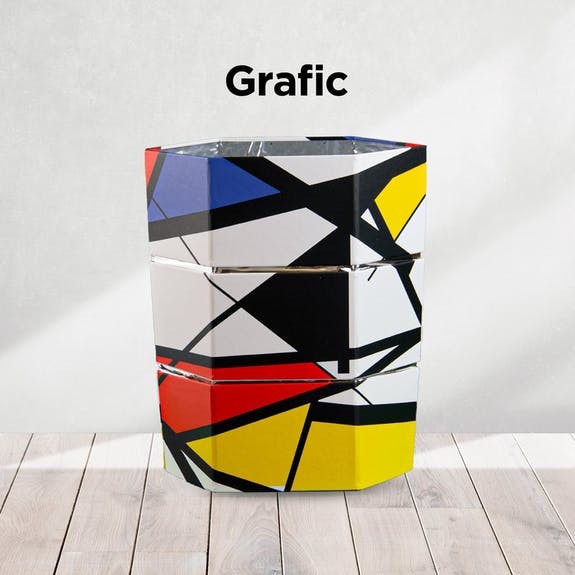 Wein-Sektkühler /  Blumenvase    "Grafik"