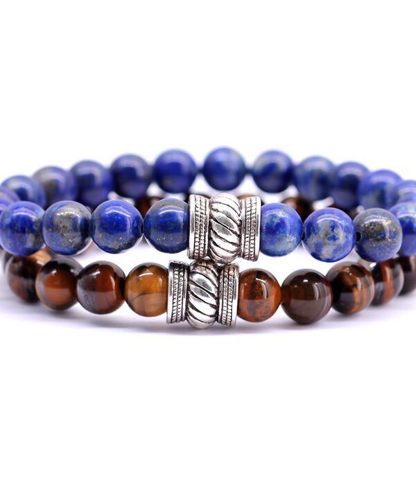 1x Bali Set Lapislazuli 1x Braunes Tigerauge