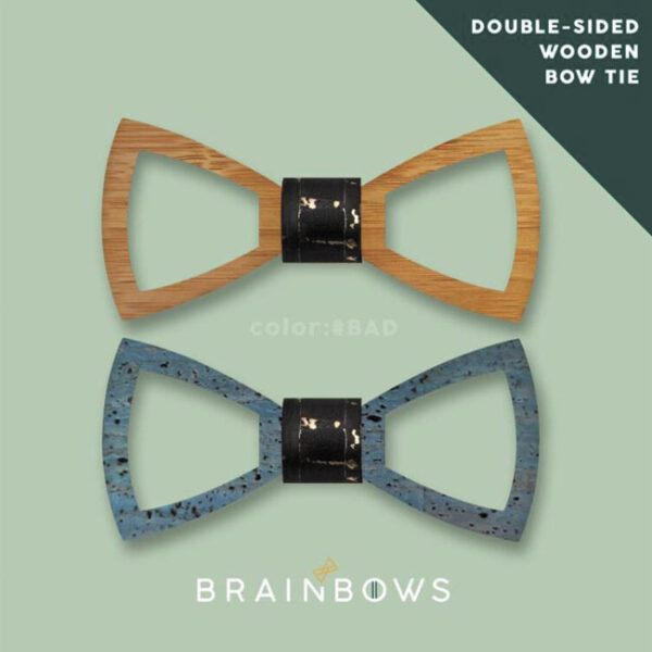 Timbow – Howard in Bambus / Blau, schwarzes Band aus Bambusholz