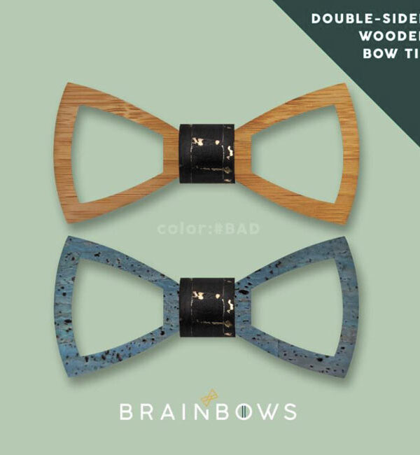 Timbow &ndash; Howard in Bambus / Blau, schwarzes Band aus Bambusholz
