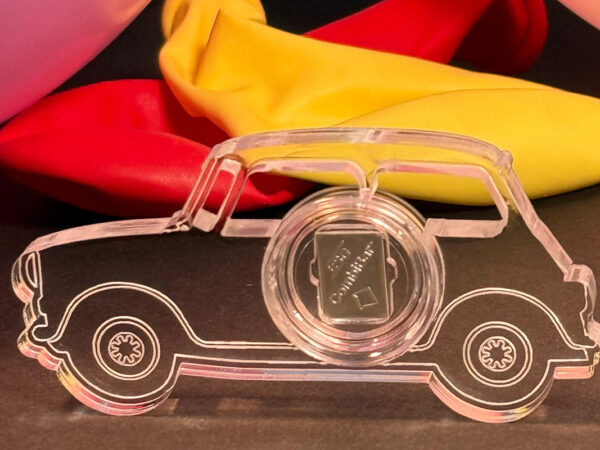 Automobil aus Acryglas mit 1g Feinsilber