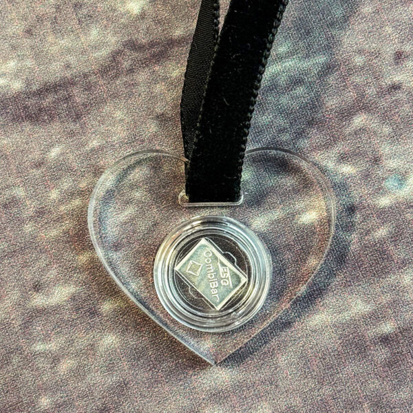 Plexi-Herzwerk – Herz aus Acryglas mit Feinsilberbarren