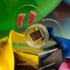 Herz aus Acrylglas zur Geburt mit 1g Feinsilber