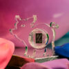 Glücks-Schweinderl aus Acrylglas mit Kapsel und 1 g Feinsilberbarren